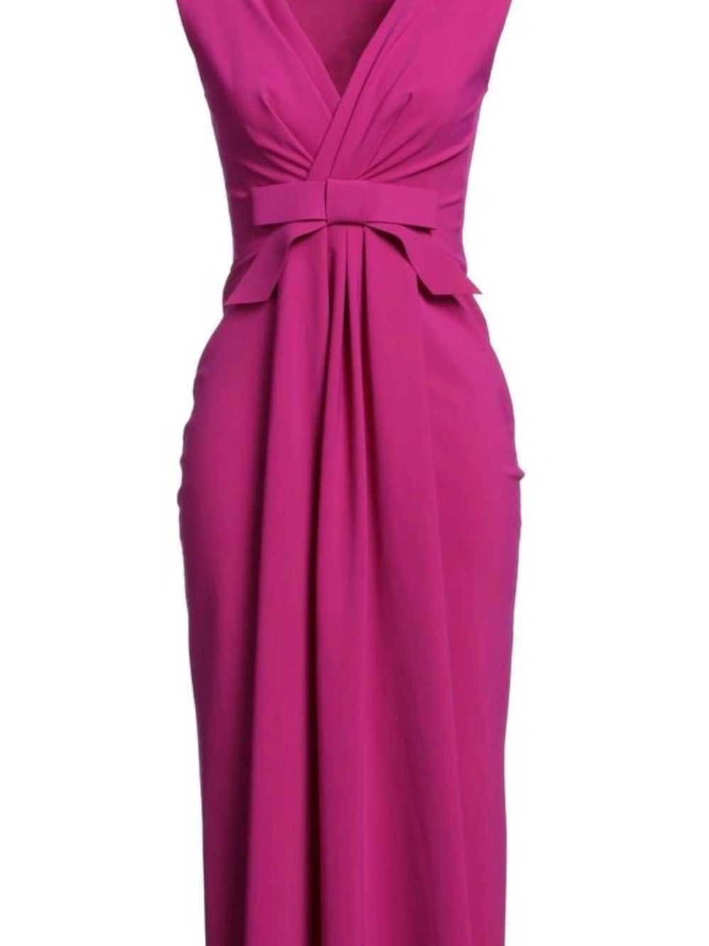 NWT Chiara Boni Fuchsia Sleeveless V-Neck Evening Dress